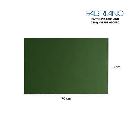 [A000096] Cartulina Fabriano LR 220g 50x70cm color verde oscuro - Materiales para manualidades
