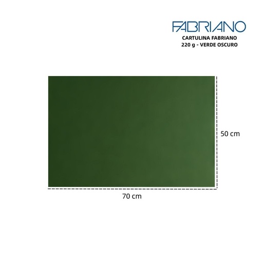 [A000096] Cartulina Fabriano verde oscuro 220g 50*70cm para manualidades