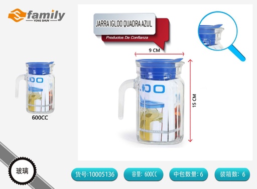 [10005136] Jarra Igloo Quadra azul 600cc - Artículos de cocina