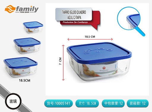 [10005141] Frasco de vidrio con tapa 18.5cm para almacenamiento de alimentos