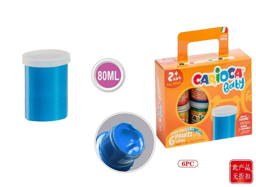 [CR000325] Caja 6 témperas dedos baby 2+ 80ml