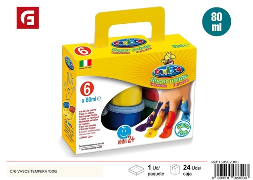 [150502300] Pintura acrílica 6 colores caja 100 gr (80 ml) - Papelería