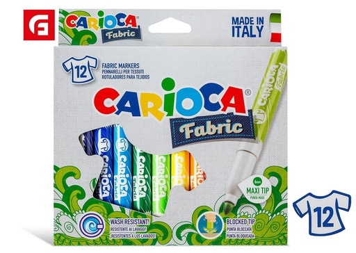 [A003932] Rotuladores para tela 12 colores para manualidades