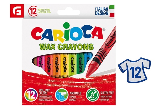 [A004009] Caja de 12 ceras maxi 12 colores - Suministros de arte