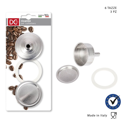 [0128506] Accesorios de cafe 6 tazas, embudo + junta + filtro - Utensilios de cocina