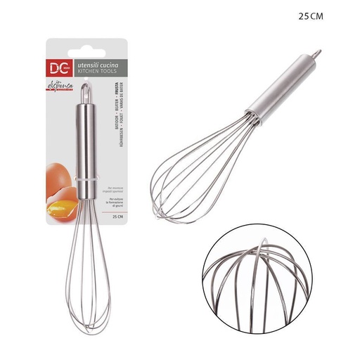 [0030207] Batidor de acero inoxidable grueso 25 cm - Utensilios de cocina y repostería