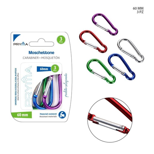 [0030291] Mosquetón 6cm 3 unidades - Accesorios pequeños