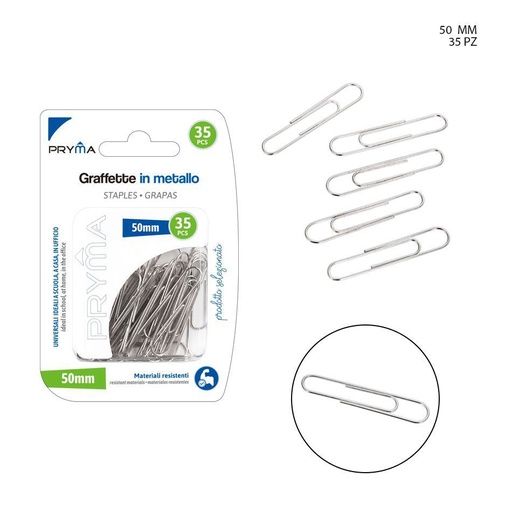 [0124691]  clips de papel de 50 mm, 35 piezas - Accesorios de oficina