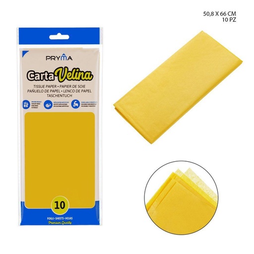 [0126393] Papel de seda amarillo 50.8x66cm 10ff para manualidades