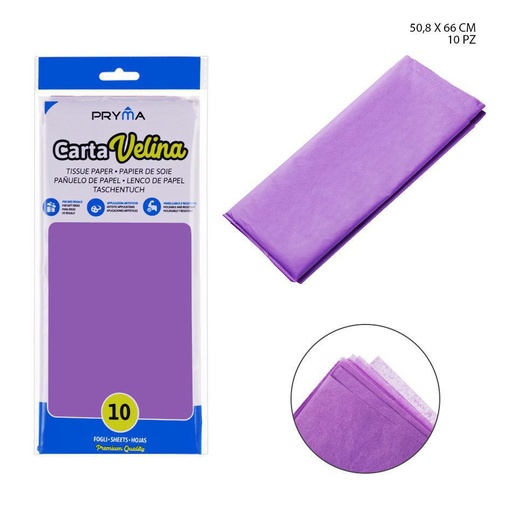 [0126396] Papel de seda violeta 50.8x66cm 10ff para manualidades