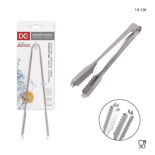 [0127224] Pinza de hielo de acero (18 cm) - Artículos de cocina