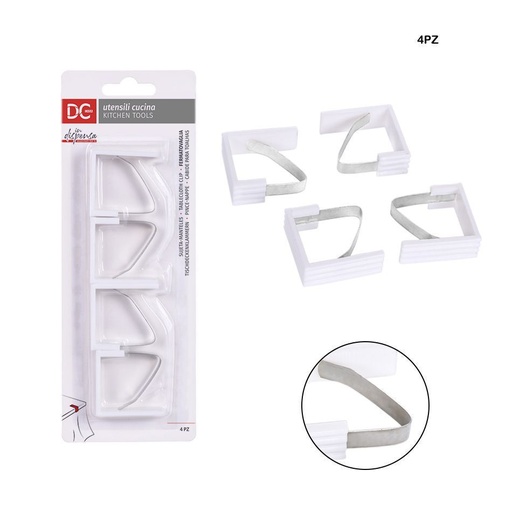 [0128198] Sujeta manteles de metal (4.5X4.5 cm, 4 piezas) - Accesorios de mesa