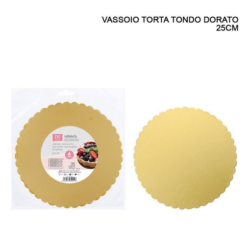 [0129719] Plato redondo de oro 25 cm - Accesorios de horneado