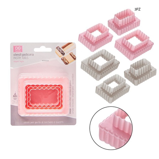 [0133175] Molde rectangular de plástico 3pcs para repostería