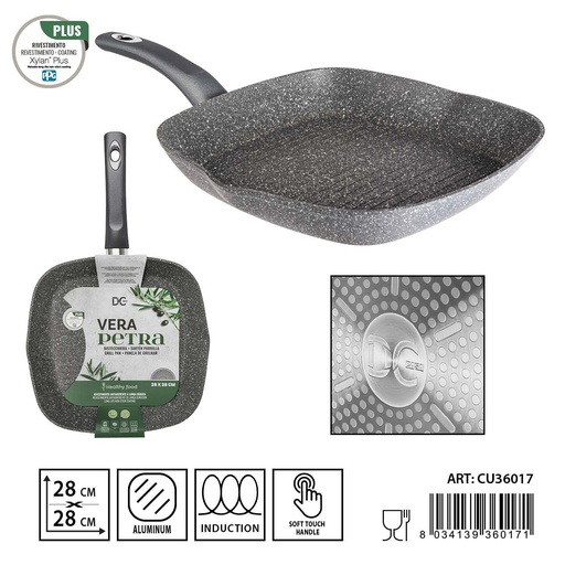 [0137049] Sartén grill inducción antiadherente 28x28 cm - Utensilios de cocina