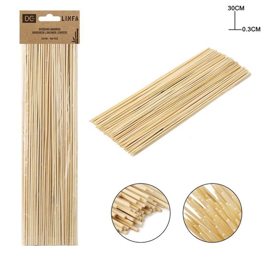 [0134668] Brochetas de bambú (30X0.3 cm, 100 unidades) - Utensilios de cocina