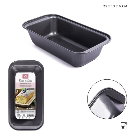 [0136877] Bandeja rectangular para hornear 25x13x6cm antiadherente para cocina