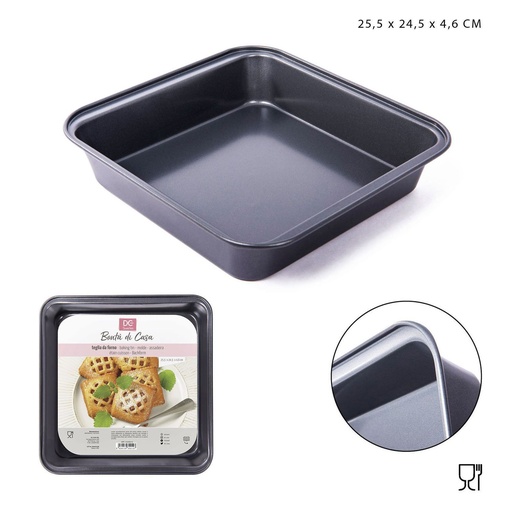 [0136881]  Bandeja cuadrada para hornear de 25.5 x 24.5 x 4.6 cm - Utensilios de repostería
