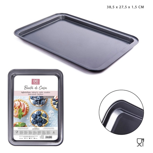 [0136889] Bandeja rect poco profunda horno 38.5x27.5x1.5cm - Utensilios de cocina 