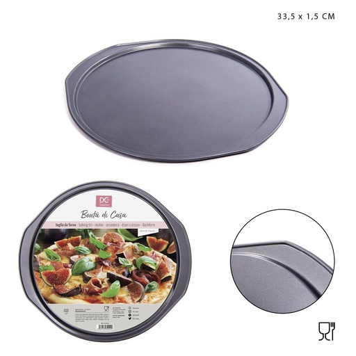 [0136882] Bandeja redonda para pizza 33.5x1.5 cm - Utensilios de horneado
