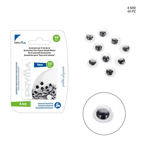 [0140168]  adornos oculares autoadhesivos de 8 mm, 60 piezas - Accesorios de manualidades