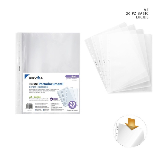 [0143070] Fundas multitaladro A4 20 piezas - Material de oficina y papelería