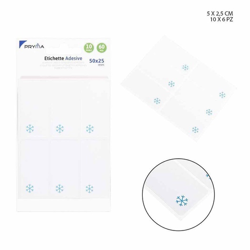 [0144203] Etiqueta adhesiva rectangular 5x2.5 cm 6 pcs - Papelería y etiquetas