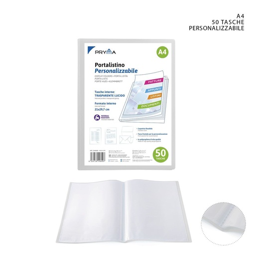 [0143201] Carpeta flexible con portada reemplazable A4 50 hojas para oficina