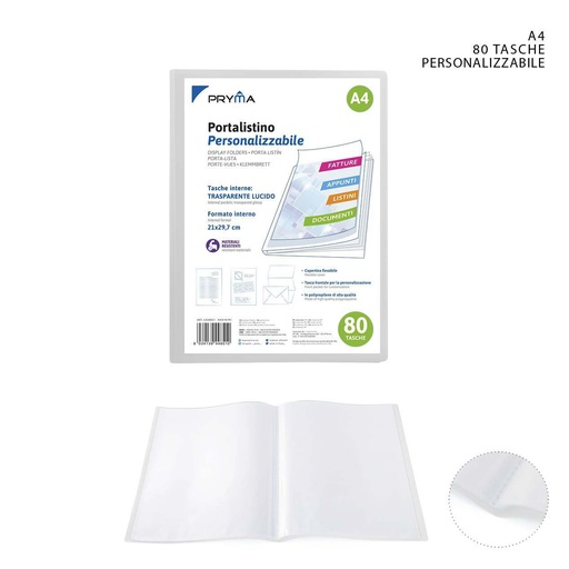 [0143203] Carpeta flexible con portada reemplazable A4 80 páginas para archivo y oficina