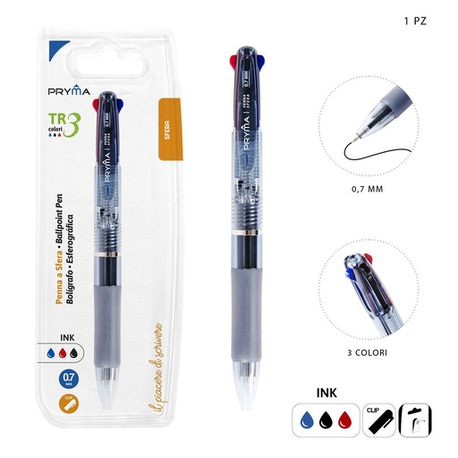 [0144440] Bolígrafo tricolor 0.7MM - Escritura y papelería