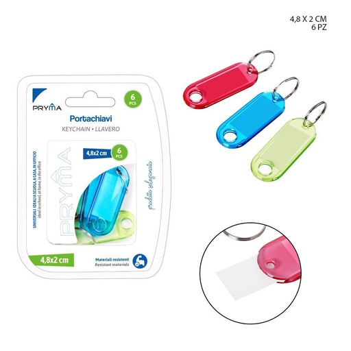 [0144628] Etiqueta para llave 4.8x2cm 6pcs para organización