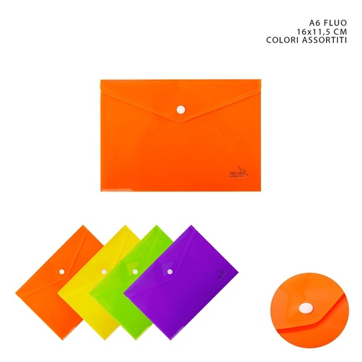[0143383] Carpeta botón fluorescente A6 16X11.5CM - Carpeta de oficina