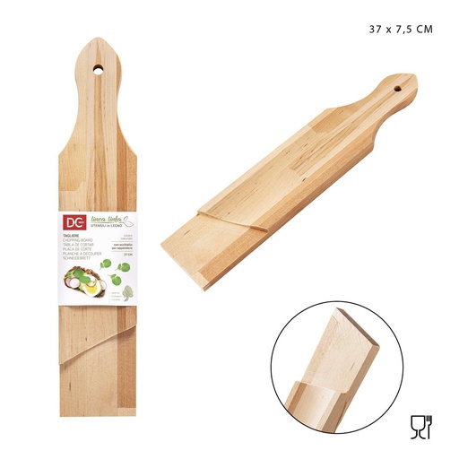 [0144856] Tabla de cortar salami 37cm de madera para cocina