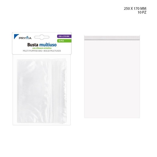 [0146237] Bolsa multiuso cierre hermético 170x250mm 10pz - Organización y almacenamiento