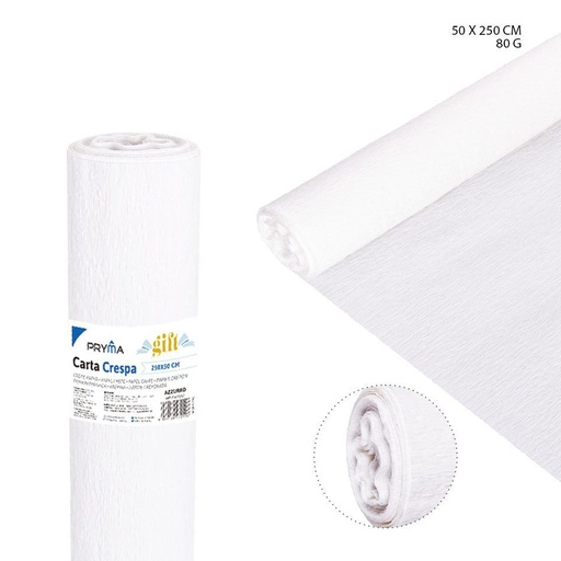 [0147037] Papel crepé blanco 80g 50x250cm para manualidades y decoraciones