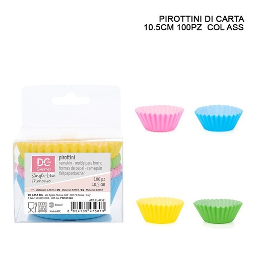 [0148667] Moldes de papel para magdalenas 10.5CM 100PZ - Utensilios de repostería