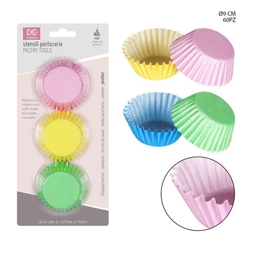 [0148670] Moldes de papel para magdalenas 9CM 60PZ - Utensilios para hornear