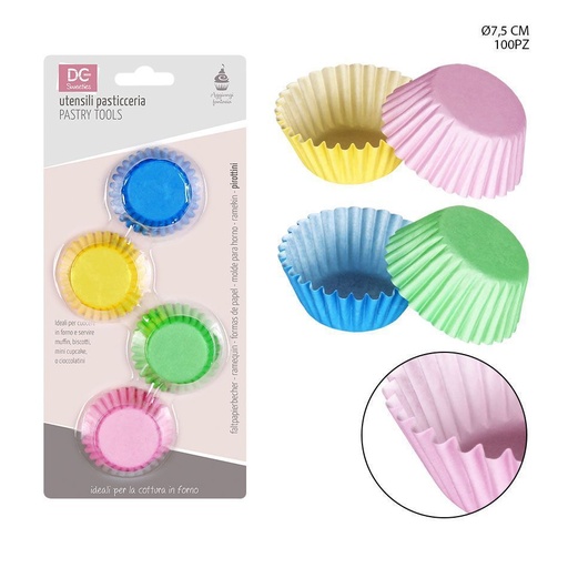 [0148671] Moldes de papel para magdalenas 7.5CM 100PZ - Utensilios para hornear