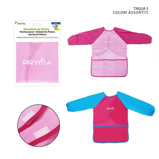 [0227921] Delantal de pintura talla S rosa para niños