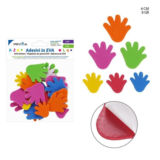 [0228333]  stickers de EVA en forma de mano, 4 cm - Artículos para manualidades