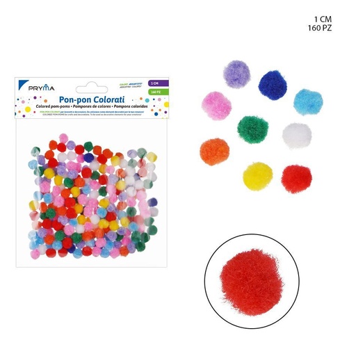 [0228384] Pompon de colores N.1 160 pcs - Arte y accesorios