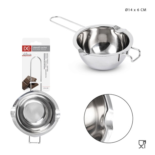 [0227077] Olla para baño maría 14x6cm para derretir chocolate y cocinar al vapor