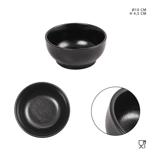 [0227692] Cuenco de porcelana negro 10x4.5cm para cocina y vajilla