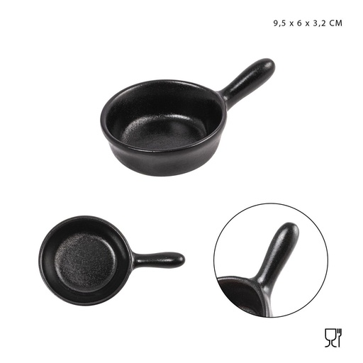 [0227697] Cuenco de porcelana con mancuernas 9.5x6xh3.2cm negro