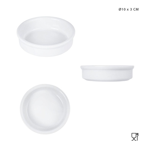 [0227705] Bol de porcelana D10xH3cm blanco para servir alimentos