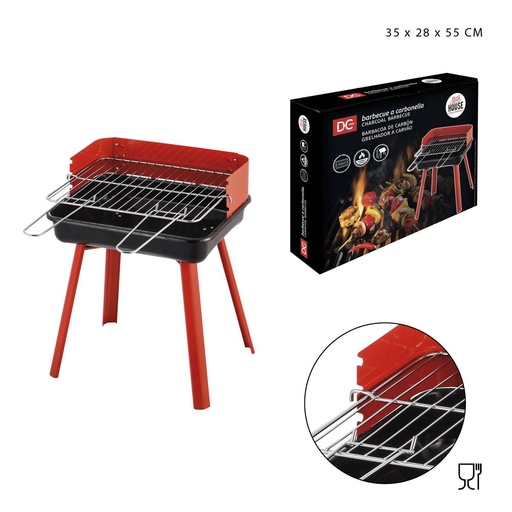 [0228627] Barbacoa a carbón compacta rectangular 35x28x55 cm - Utensilios de cocina