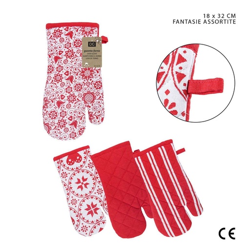 [0228074] Manopla de horno 18x32cm con estampado protector de calor para cocina