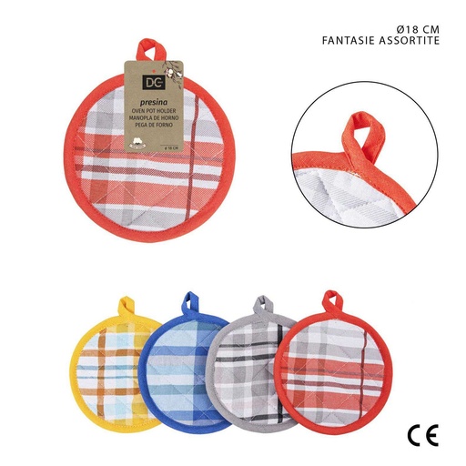 [0228086] Agarra redonda de cocina rayada 18 cm - Utensilios de cocina