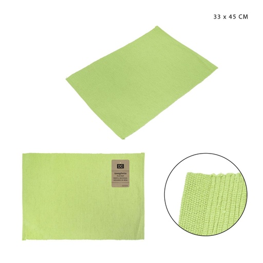 [0228097] Salvamanteles de algodón verde 33x45 cm - Accesorios de mesa y cocina