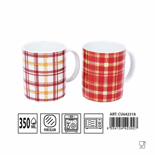 [0228208] Taza de Navidad a rayas 350ml para bebidas festivas